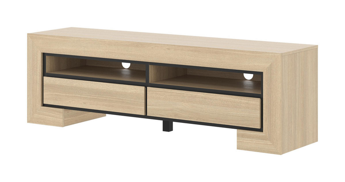 LOWBOARD LUNO 160/50,5/41 cm, Eichefarben - Eichefarben, Holzwerkstoff (160/50.5/41cm) - MASSENO