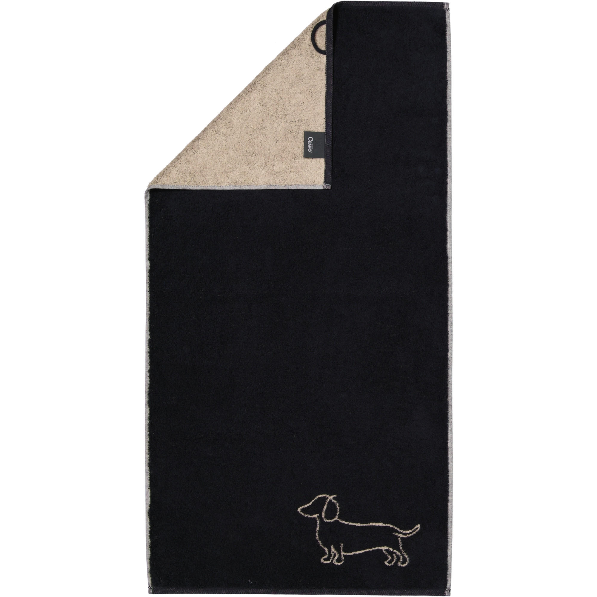 HANDTUCH WE LOVE DOGS COMPANION 6248 SCHWARZ-BEIGE - 93 - Schwarz, Textil (50/100cm) - Cawoe