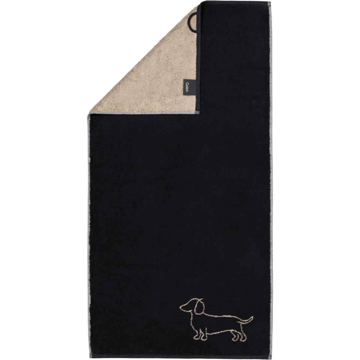 HANDTUCH WE LOVE DOGS COMPANION 6248 SCHWARZ-BEIGE - 93 - Schwarz, Textil (50/100cm) - Cawoe