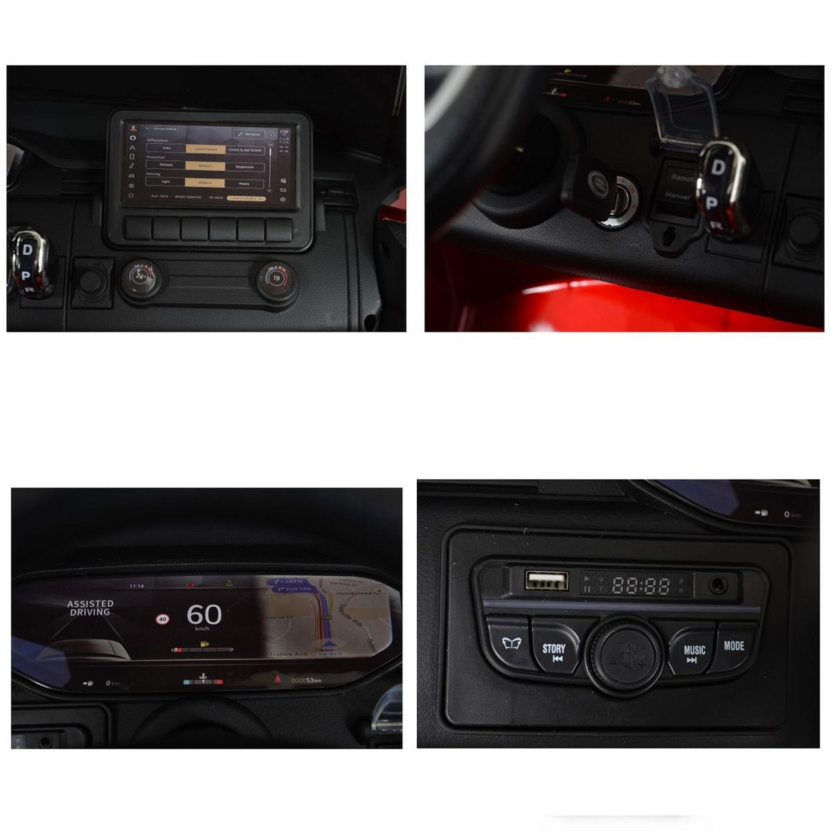 ELEKTROAUTO Range Rover rot SUV metallic Fernbedienung Gurt EVA-Reifen - Rot, Kunststoff (131/81/60cm) - Moni