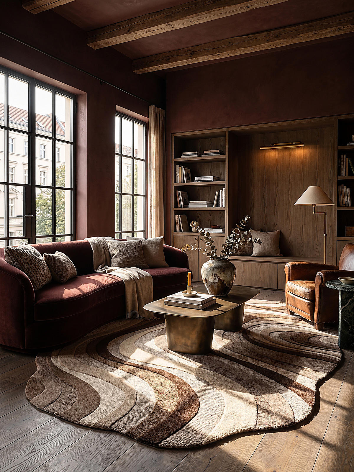 TEPPICH aus Wolle, handgetuftet, EFFRA, in Natur, Wellen-Swirl, 140 x 200 cm - Beige, Textil (140/200cm) - KADIMA DESIGN