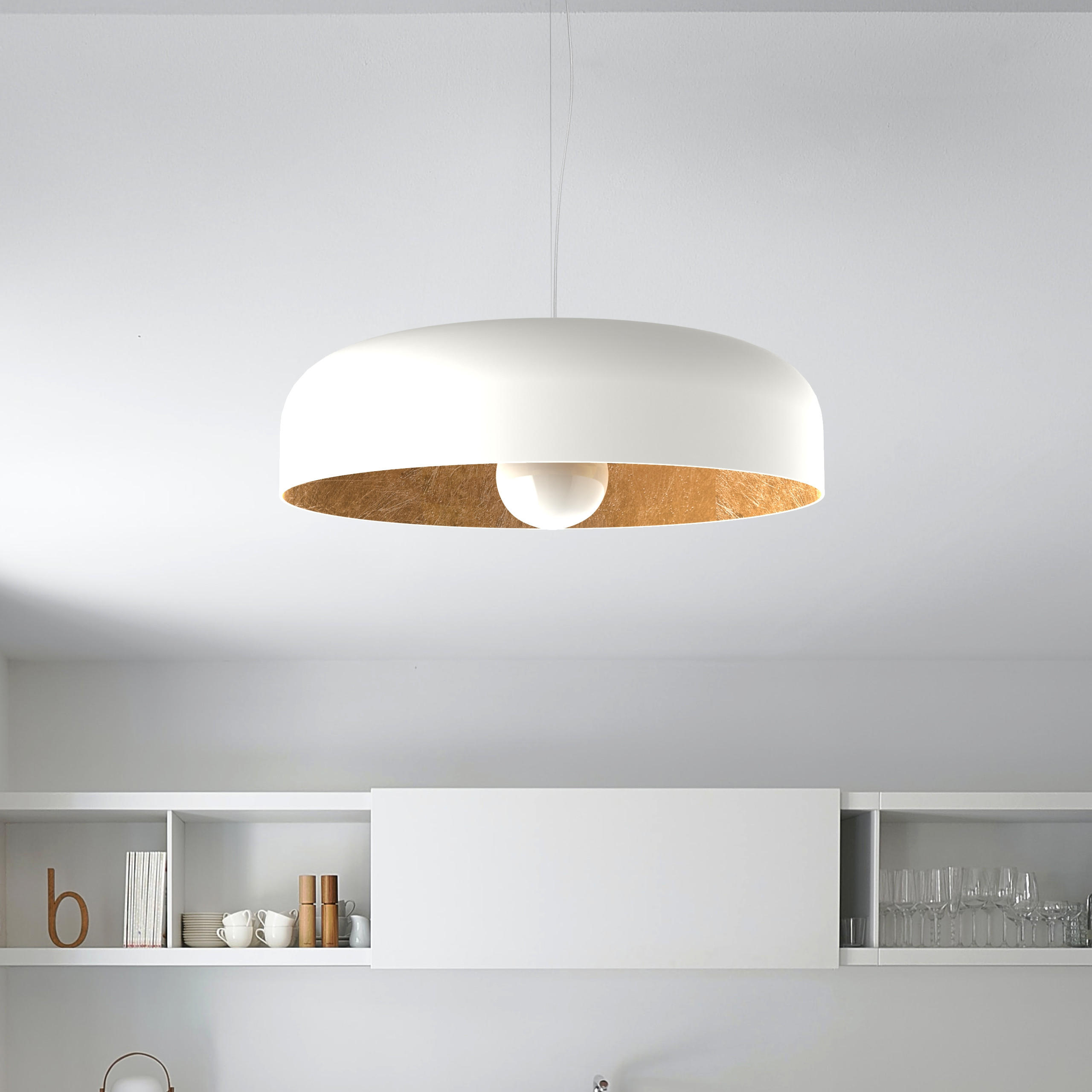 HÄNGELEUCHTE - Goldfarben, Metall (50/50/14cm) - Lumicom