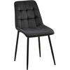 STUHL Samt schwarz - Schwarz, Textil/Metall (47/89/61cm) - CLP