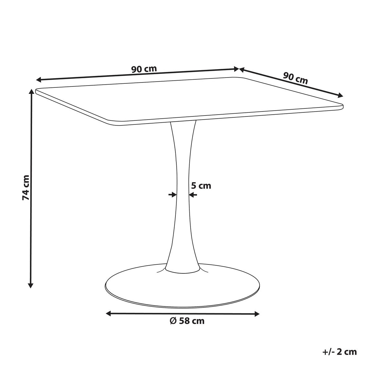 ESSTISCH 90/90/74 cm Hellbraun, Schwarz Quadratisch Boca - Hellbraun, Holzwerkstoff (90/90/74cm) - Beliani