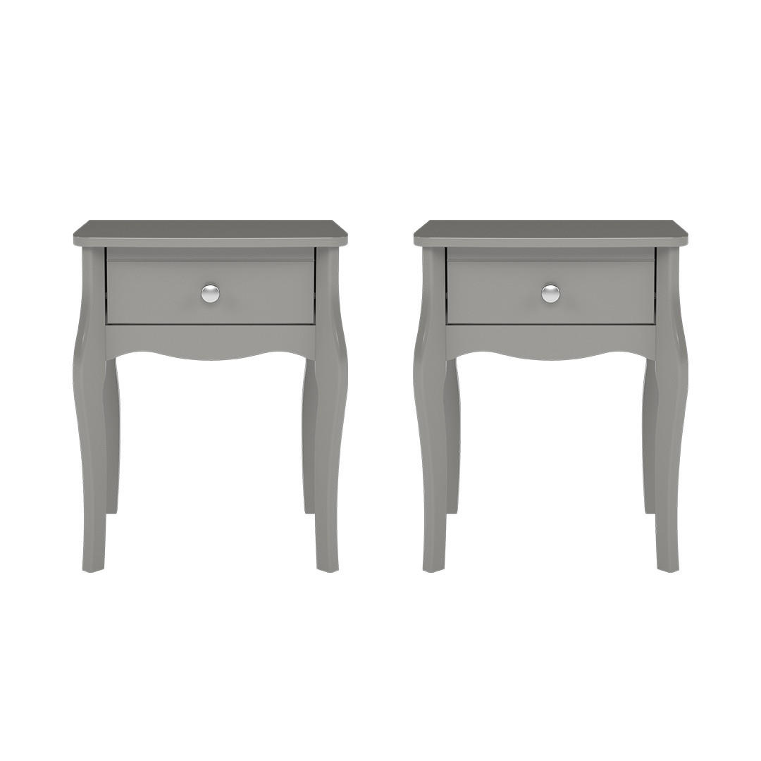NACHTTISCH 2er-SET Baroque Grau lackiert 45/35/55 cm - Grau, Holzwerkstoff (45/55/35cm) - ebuy24