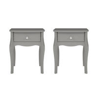 NACHTTISCH 2er-SET Baroque Grau lackiert 45/35/55 cm - Grau, Holzwerkstoff (45/55/35cm) - ebuy24