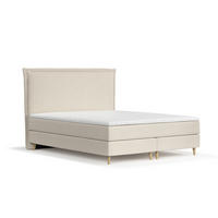 KONTINENTALBETT Calma Beige 120/200 cm mit Matratze und Topper - Beige/Naturfarben, Holz/Holzwerkstoff (120/200cm) - Maison de Reve