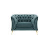 SESSEL Chesterfield Modern-Velluto 12 - Blau, Holz/Textil (106/74/80cm)