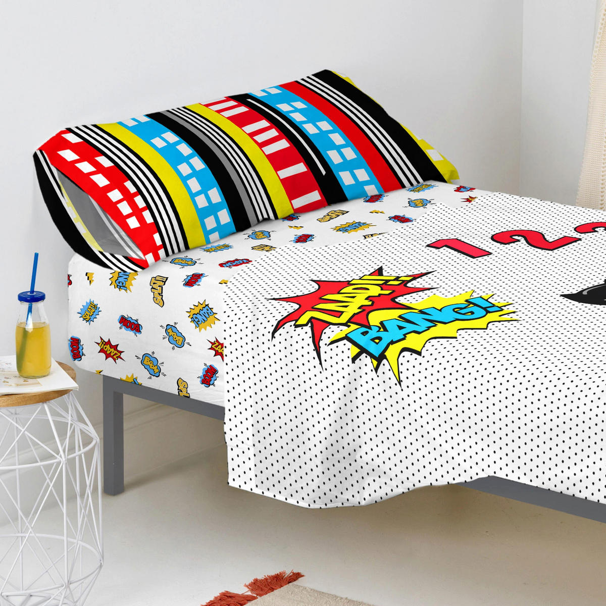 SPANNBETTTUCH bat 90x200x32 cm mehrfarbig - Multicolor, Textil (90/200cm) - Happy Friday