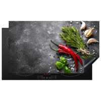 HERDABDECKPLATTE Pfeffer - Kräuter - Gewürze - Beton 90x52 cm - Rot, Kunststoff (90/0.2/52cm) - MuchoWow