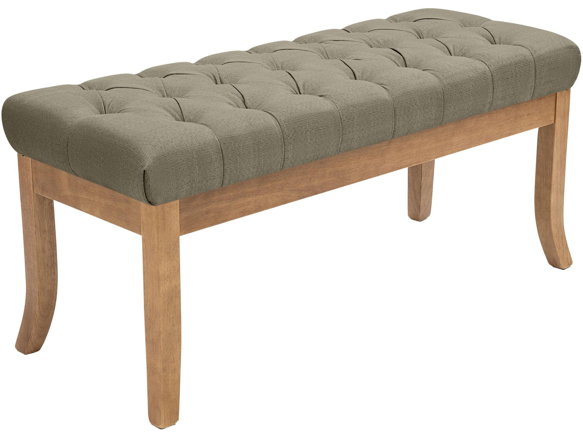 SITZBANK 100/38 cm Stoff Taupe - Taupe/Naturfarben, Holz/Textil (100/46/38cm) - CLP
