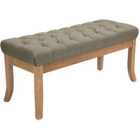 SITZBANK 100/38 cm Stoff Taupe - Taupe/Naturfarben, Holz/Textil (100/46/38cm) - CLP