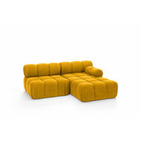 ECKSOFA L-Form Mini II Modular, Veloursstoff Salvador, Gelb, Rechts, Selia - Gelb, Holz (190/160cm) - Kaiser Möbel