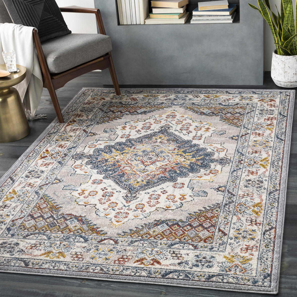 VINTAGE-TEPPICH Jade 120/170 cm Grau - Grau, Textil (120/170cm) - LIVABLISS