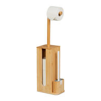 WC-GARNITUR - Hellbraun, Holz/Kunststoff (26/72.5/15cm) - Relaxdays