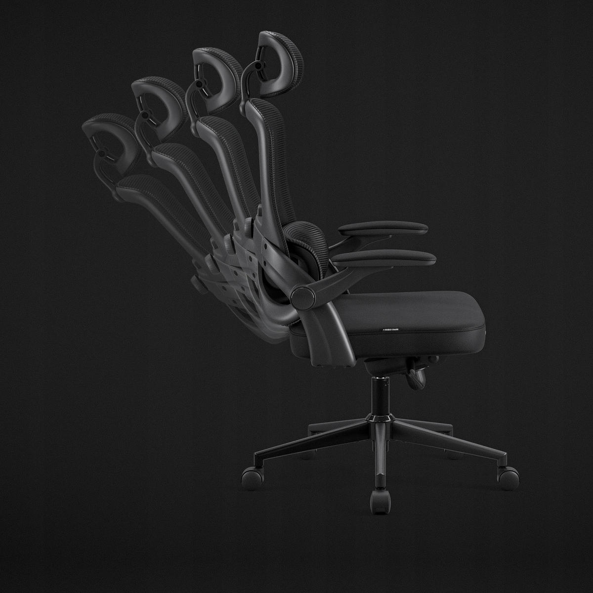 BÜROSTUHL V-LIGHT - Schwarz, Textil (70/102/48cm) - Diablo Chairs