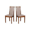 STUHL 2er Set Roma 6, Walnussfarben - Chromfarben/Walnussfarben, Holz (45/96/41cm) - Leaf Design