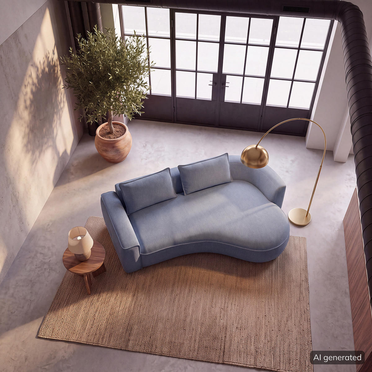 2,5-SITZER SOFA - Blau/Schwarz, Kunststoff/Textil (217/82/146cm) - home24