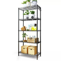 REGAL 55x150x30 cm Aufbewahrung Metall Regal - Schwarz, Metall (55/150/30cm) - Kaket
