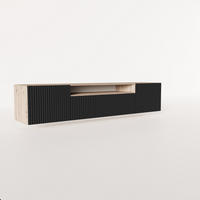 LOWBOARD VAREN 200/41/40 cm, Hängender TV-Schrank Eiche Artisan - Schwarz/Eiche Artisan, Holzwerkstoff (200/41/40cm) - MASSENO