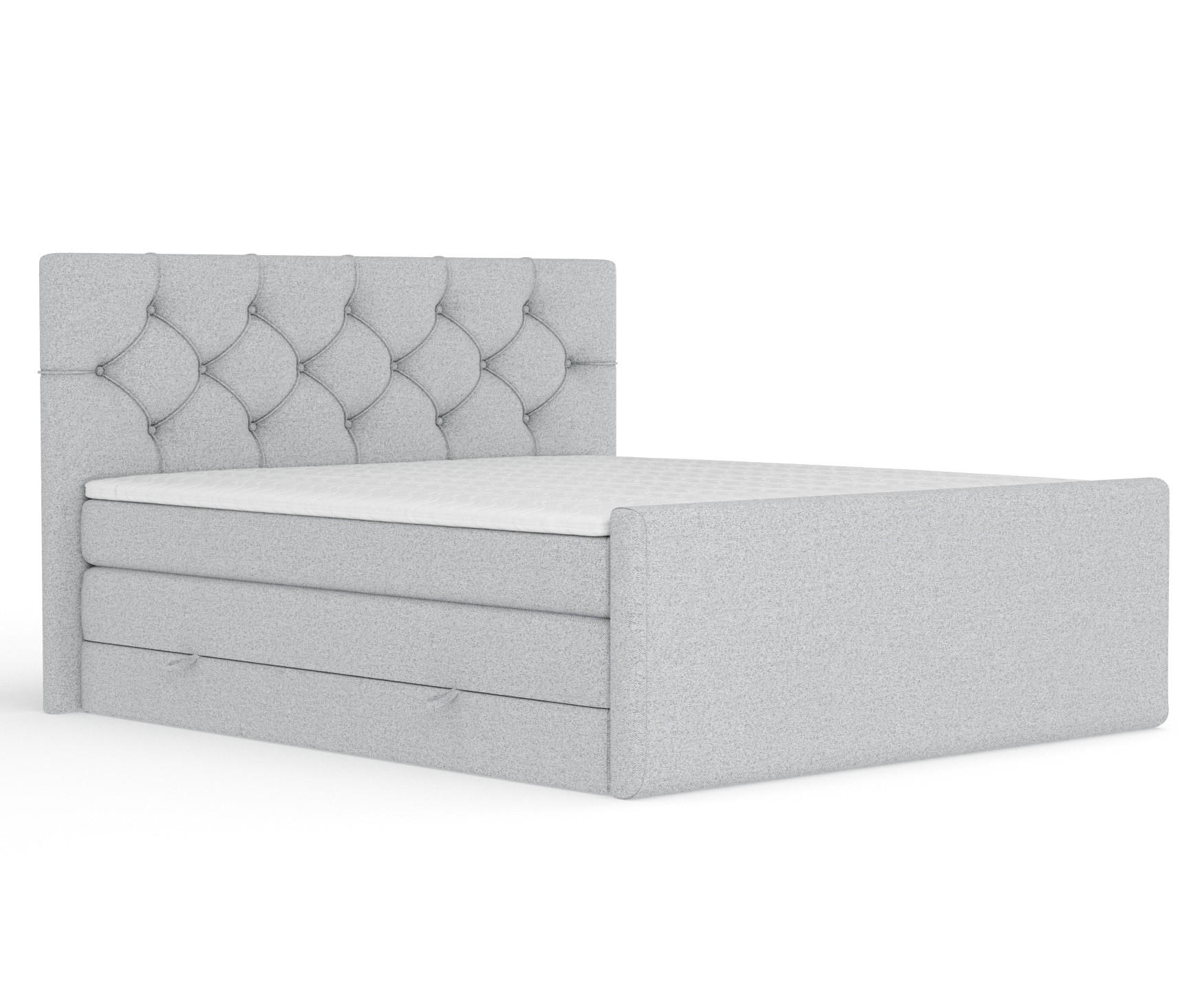 BOXSPRINGBETT Hugo Hellgrau 160/200 cm - Hellgrau/Schwarz, Holz/Holzwerkstoff (160/200cm) - Maison de Reve