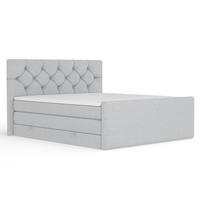 BOXSPRINGBETT Hugo Hellgrau 160/200 cm - Hellgrau/Schwarz, Holz/Holzwerkstoff (160/200cm) - Maison de Reve