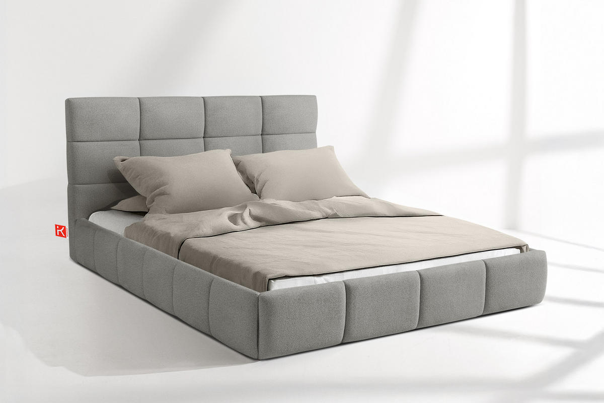 POLSTERBETT ALTOS Bouclé, grau - Grau, Holz/Holzwerkstoff (140/200cm) - KONSIMO®