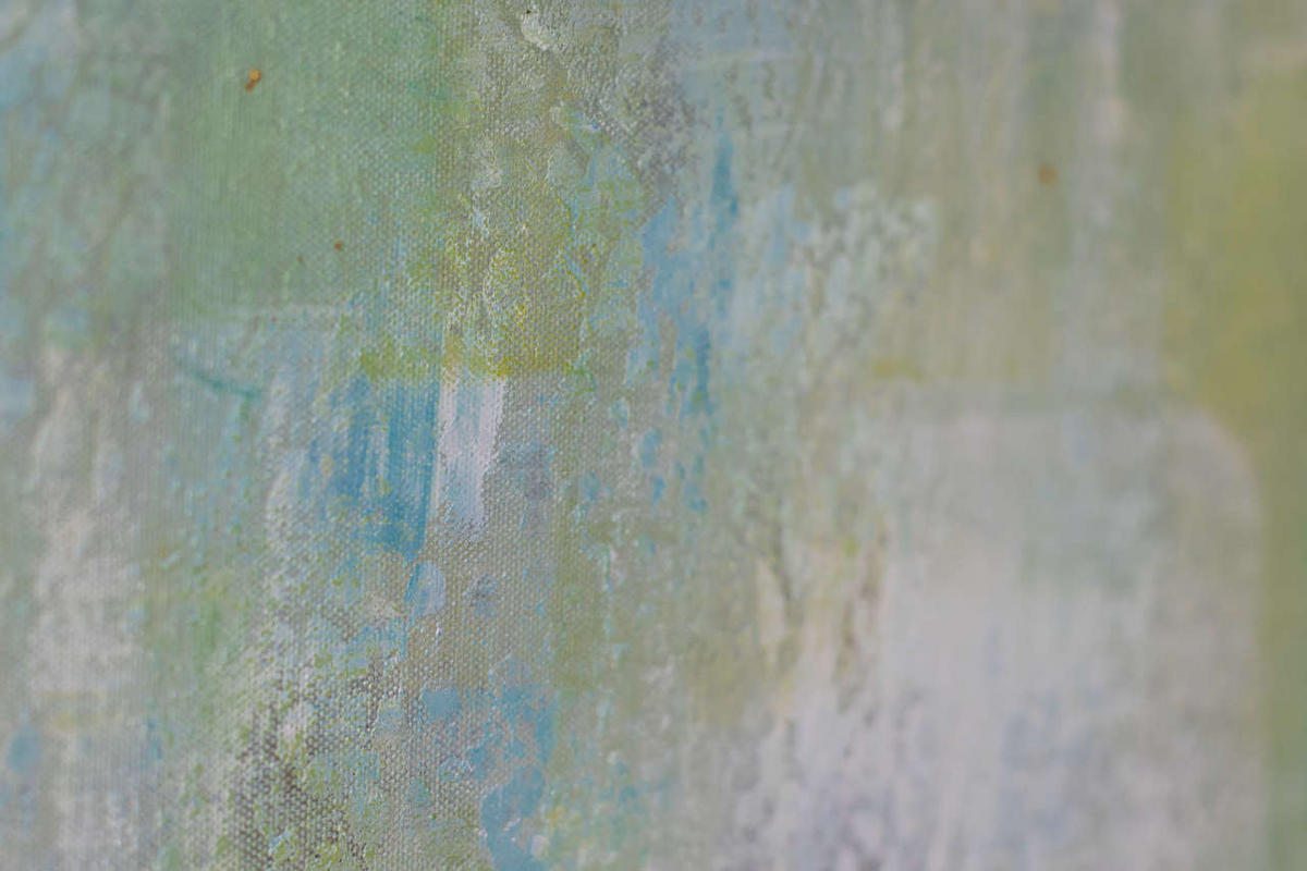 ACRYLBILD HANDGEMALT 100/75 cm - Türkis/Beige, Holz/Textil (100/75cm) - KUNSTLOFT