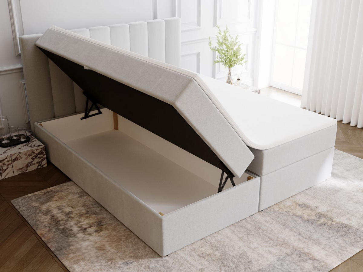 BOXBETT Mocca 180x200 Grau - Grau, Holz/Textil (180/200cm) - Graingold