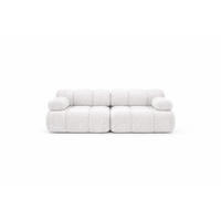 COUCH, 2-Sitzer Modular, Bouclé-Stoff Abriamo, Ecru, Selia - Ecru, Holz (190/70/95cm) - Kaiser Möbel