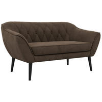 DVOJMIESTNA POHOVKA PIRS 2 - Hnedá Samet - Čierne nohy - hnedá/čierna, kompozitné drevo/textil (140/75/74cm) - MKS