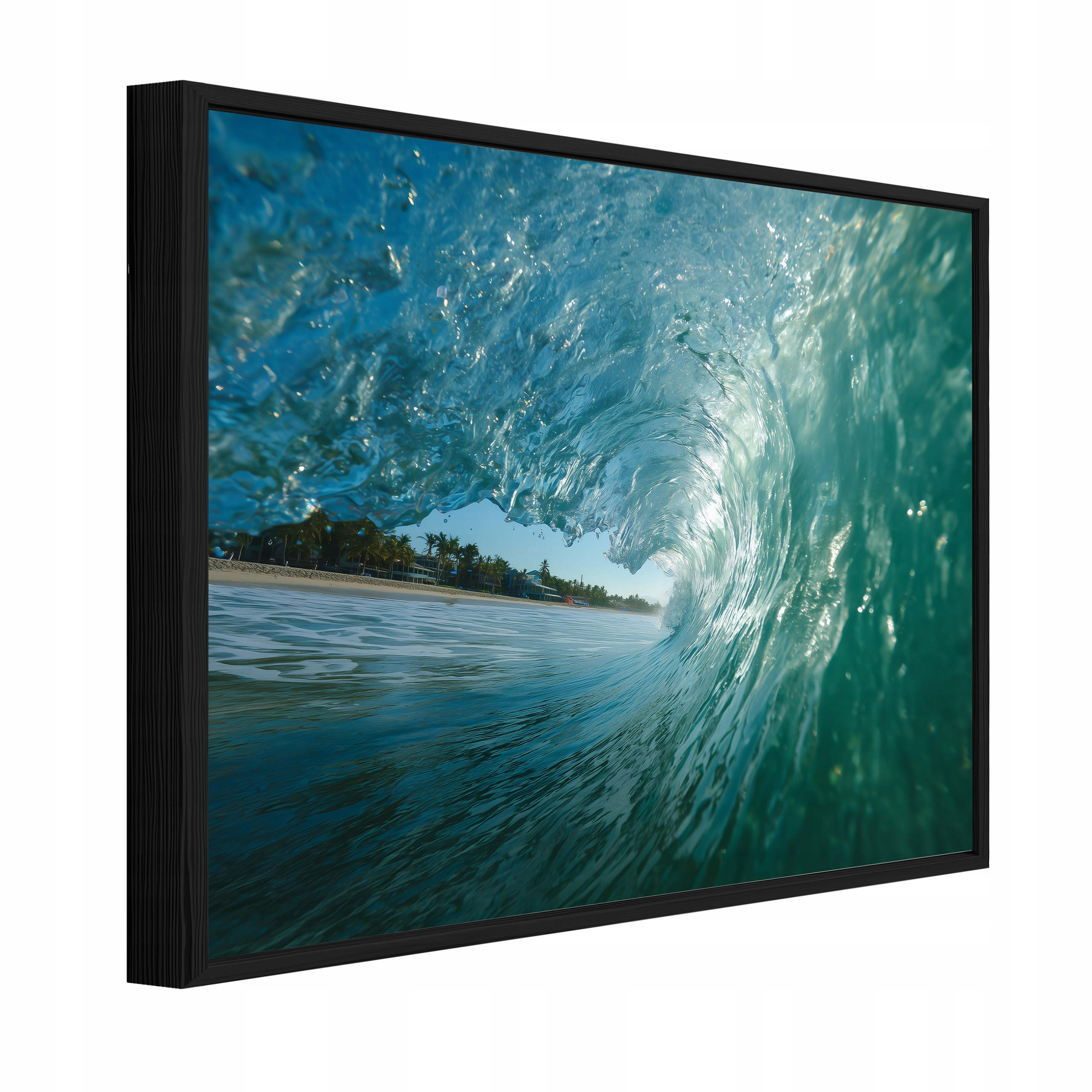 BILDER mit Rahmen Meer Wellen Blau 100x70 cm - Multicolor, Holzwerkstoff (100/70cm) - Wallarena