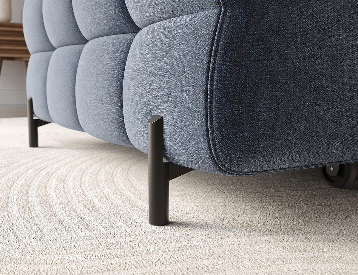 ECKSOFA Neviro L - Anthracite (Aura 40) - Blaugrau, Holzwerkstoff (285/181cm) - Möblo