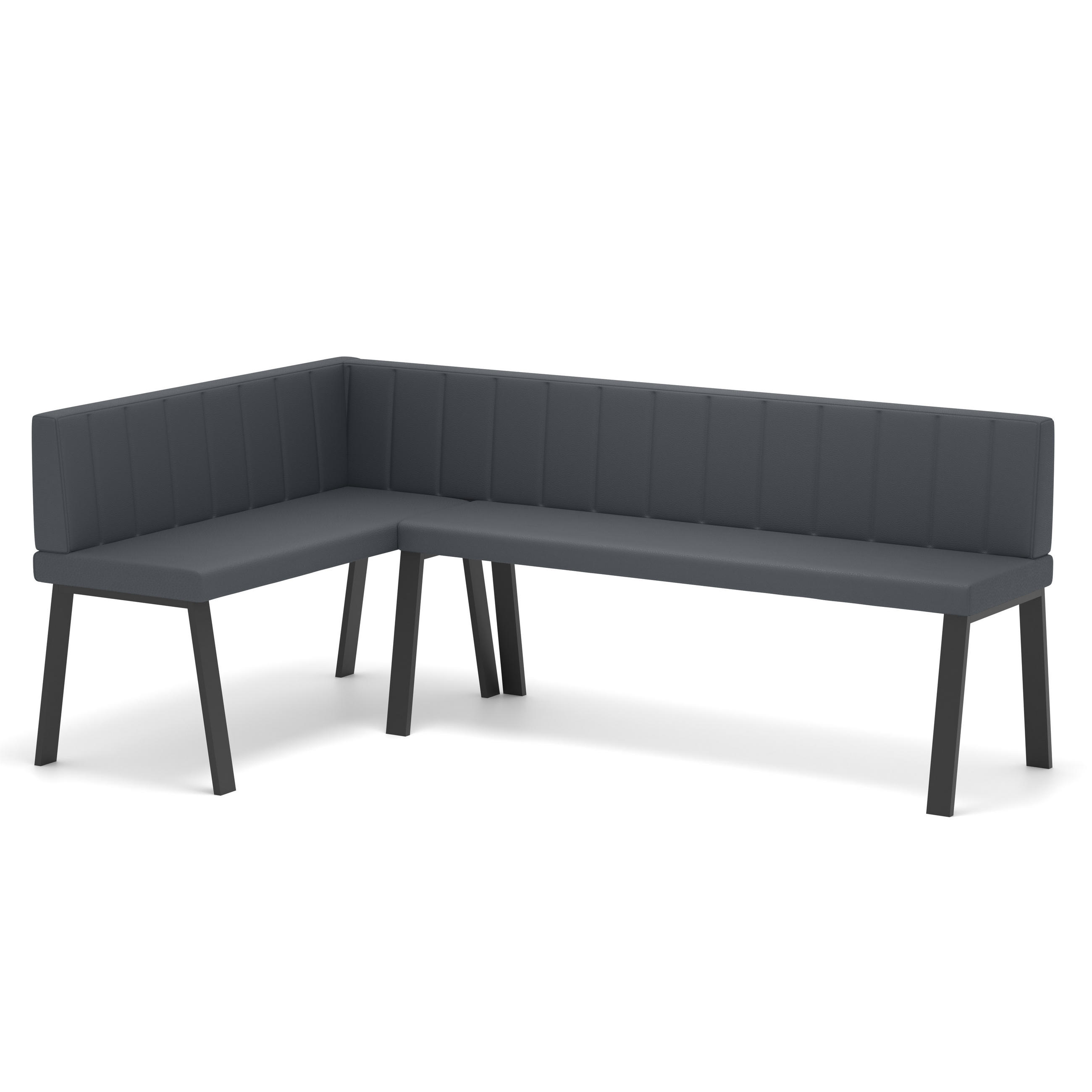 ECKBANK links MONO Y Kunstleder gesteppt, 142/196 cm Grau - Grau, Kunststoff/Textil (142/196cm) - Idohome