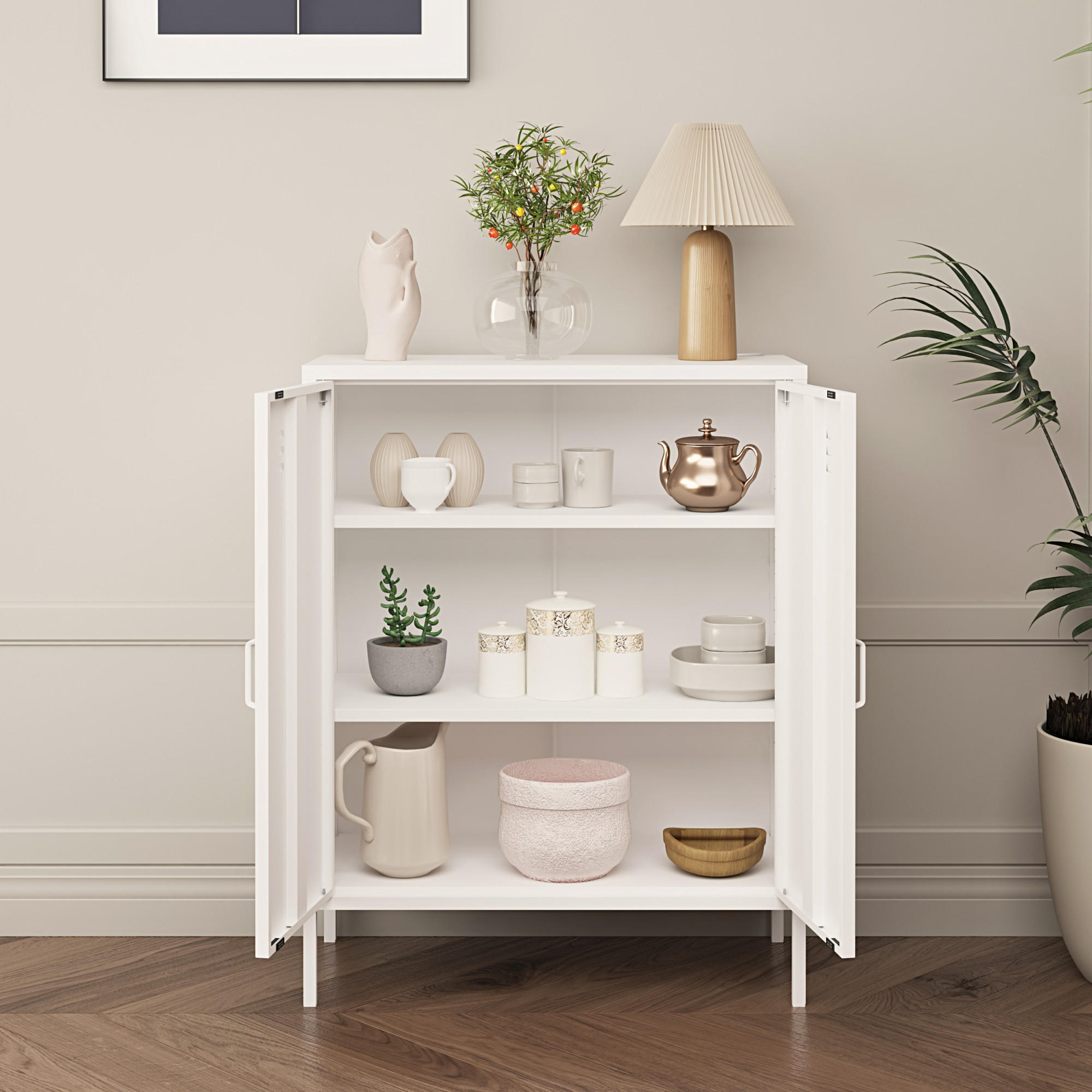 AKTENSCHRANK Pyhäranta - Weiß, Metall (80/101.5/40cm) - [en.casa]
