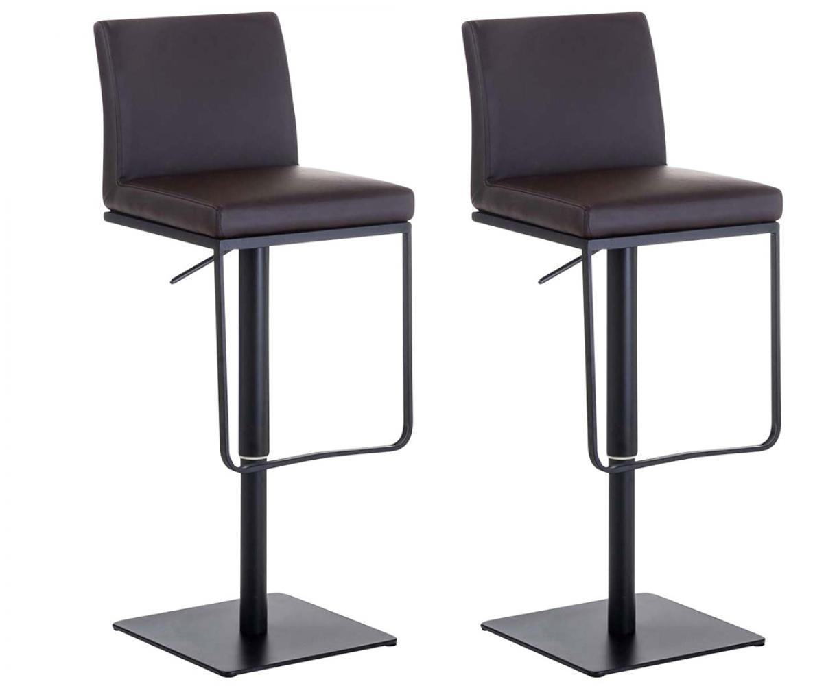 BARHOCKER 2er Set Lederlook Braun - Schwarz/Braun, Textil/Metall (42/86/44cm) - CLP