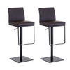 BARHOCKER 2er Set Lederlook Braun - Schwarz/Braun, Textil/Metall (42/86/44cm) - CLP