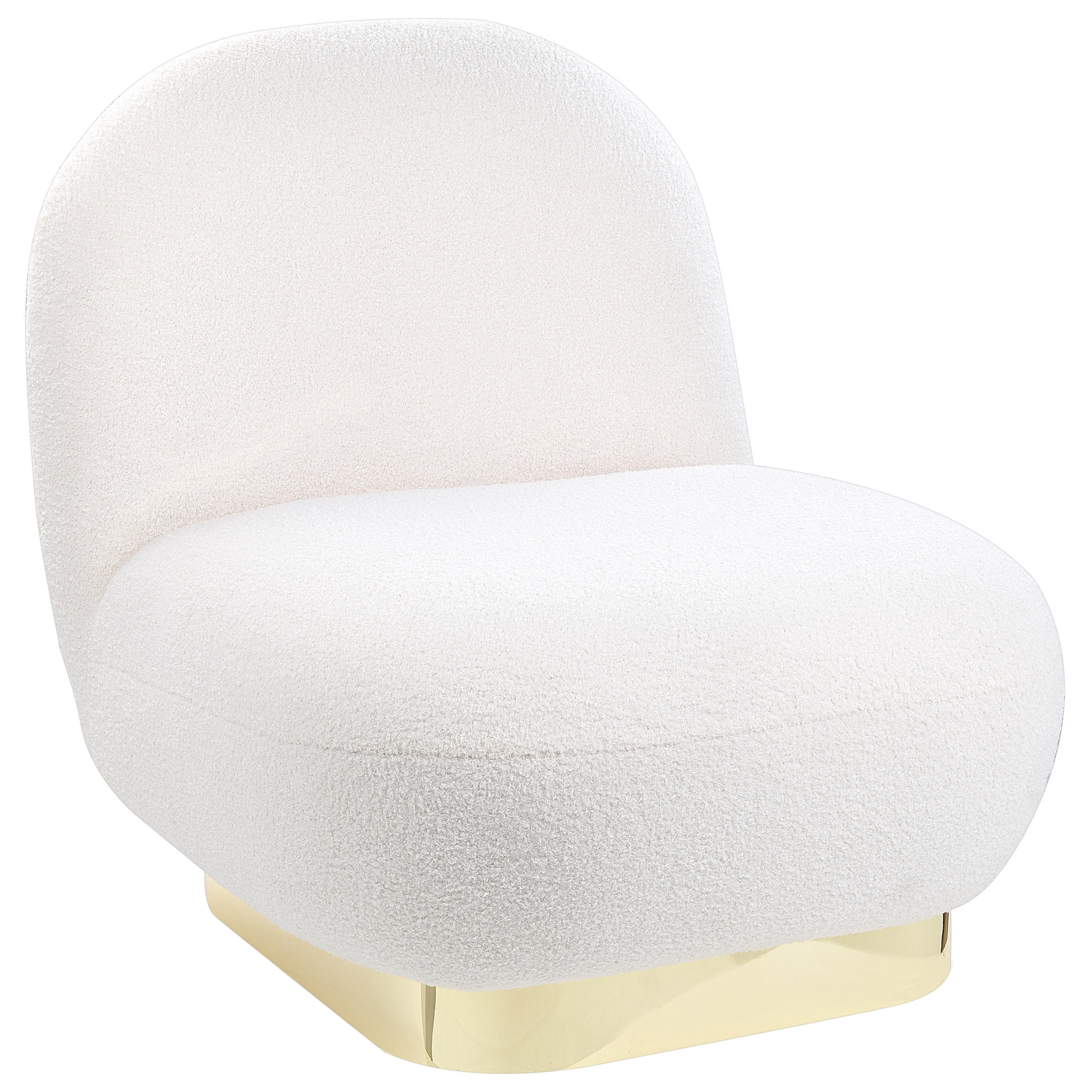 SESSEL Bouclé weiß/gold LovIisa - Goldfarben/Weiß, Textil (62/76/70cm) - Beliani