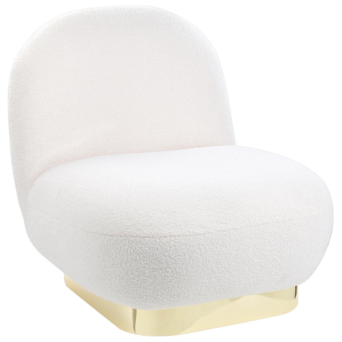 SESSEL Bouclé weiß/gold LovIisa - Goldfarben/Weiß, Textil (62/76/70cm) - Beliani