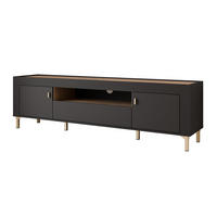 TV-LOWBOARD AVENA stehend, 177 cm Schwarz/Eiche - Schwarz, Holzwerkstoff/Kunststoff (177/52/40cm) - Idohome
