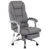 BÜROSTUHL Pacira, Echtleder mit Massagefunktion Grau - Grau, Leder/Metall (68/127/64cm) - TPFLiving