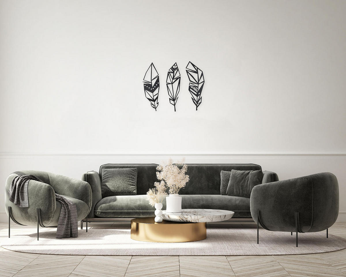 WANDDEKO Schwarz 72/70 cm - Schwarz, Metall (1.5/70/3cm) - KUNSTLOFT