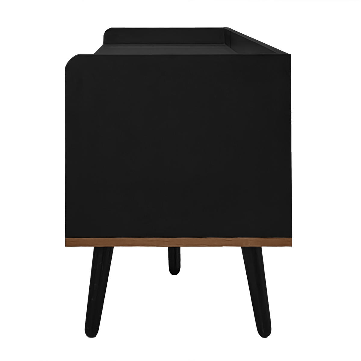TV-LOWBOARD Schwarz-Natur 160/39/49.5 cm - Schwarz, Holzwerkstoff (160/49.5/39cm) - PANGIVO