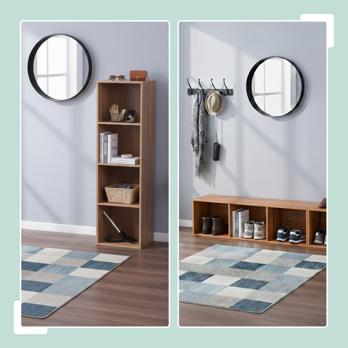 BÜCHERREGAL - Hellbraun, Holzwerkstoff/Textil (32/132/24cm) - Relaxdays