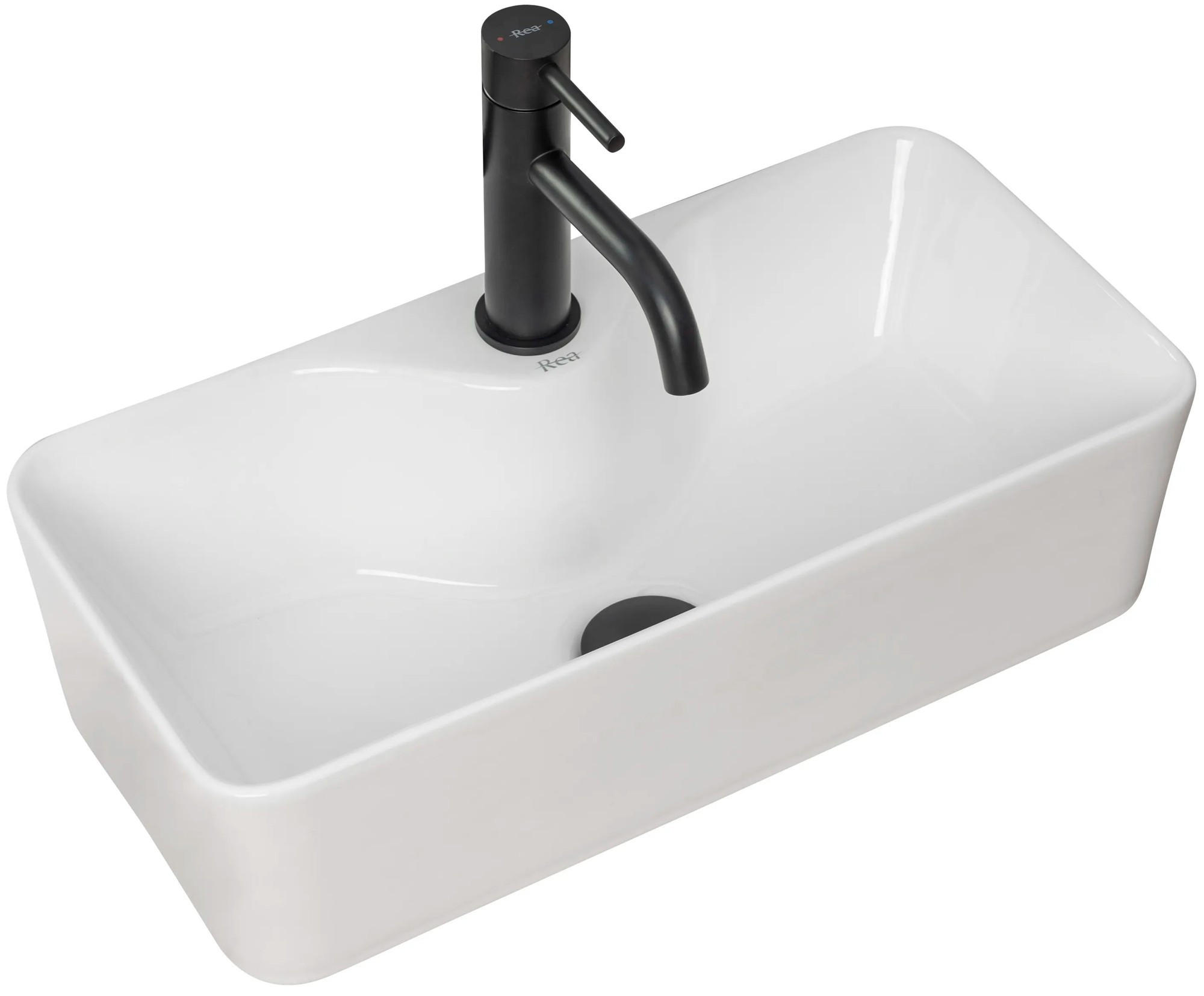 AUFSATZWASCHBECKEN Rea Mery - Weiß, Keramik (25/14/50.5cm) - REA