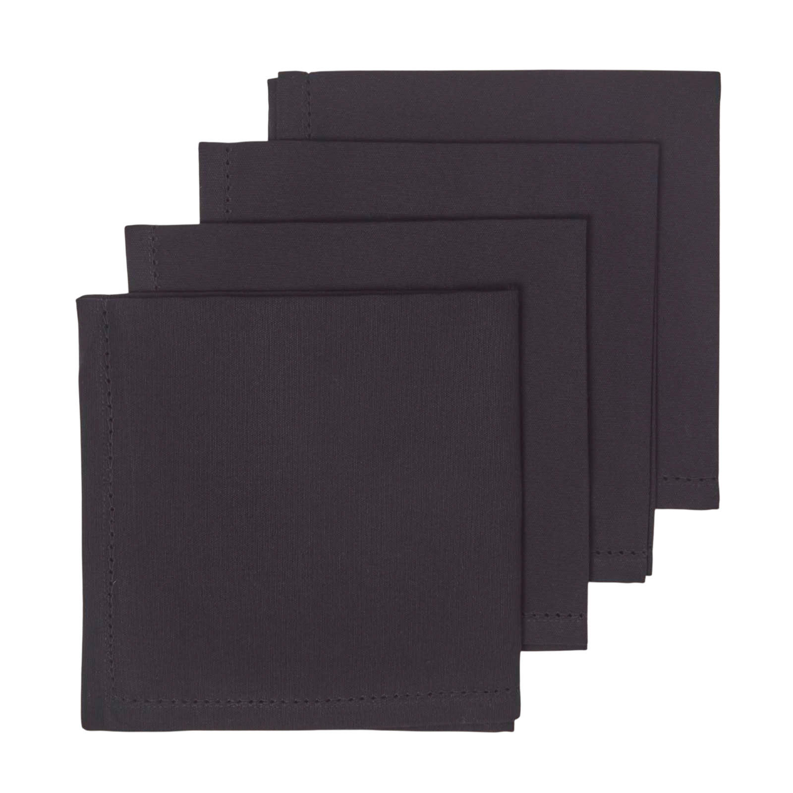 STOFFSERVIETTEN 4er-Set schwarz 45/45 cm, 100% Baumwolle - Schwarz, Textil (45/45cm) - Homescapes