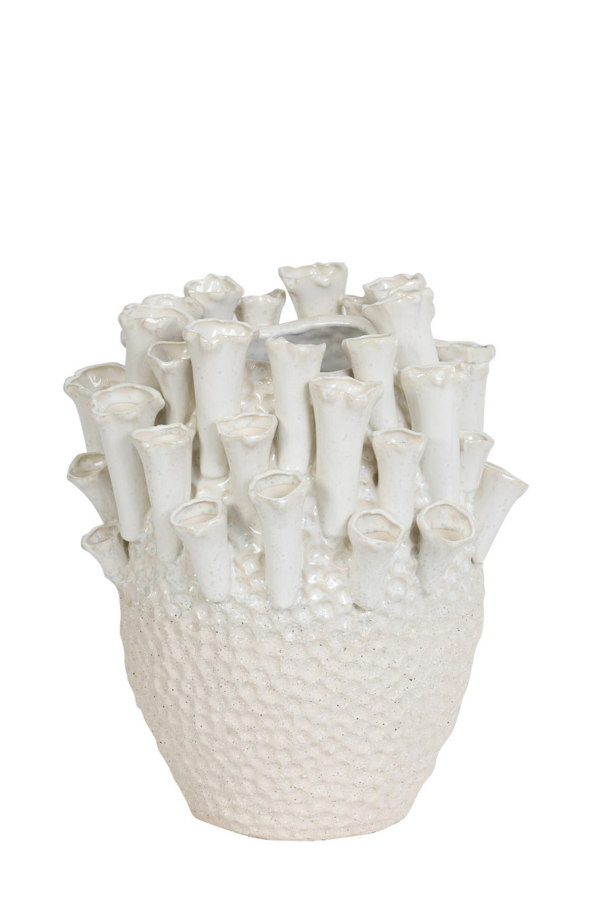 VASE Kyral Weiß 27,5/27,5/27,5 cm - Weiß, Keramik (27.5cm) - Light & Living