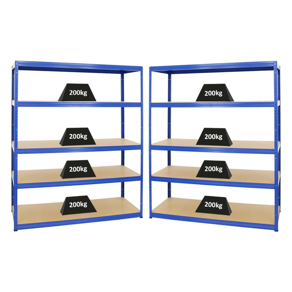 SCHWERLASTREGAL Giant Elephant 2er-Set mit 2x 180x150x60 cm Fachlast 200 kg Blau - Blau, Metall (300/180/60cm) - PROREGAL