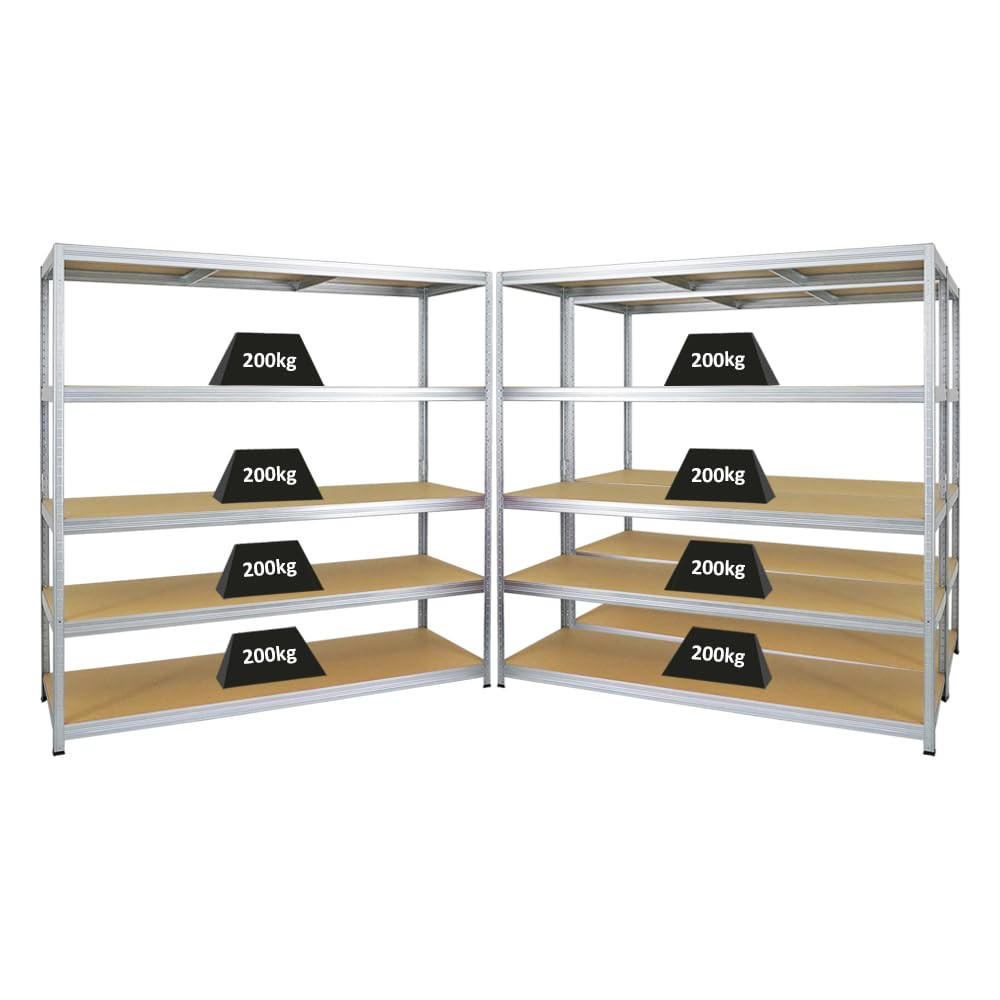 SCHWERLASTREGAL Giant Elephant 3er-Set mit 3x 180x180x60 cm Fachlast 200 kg Verzinkt - Silberfarben, Metall (540/180/60cm) - PROREGAL