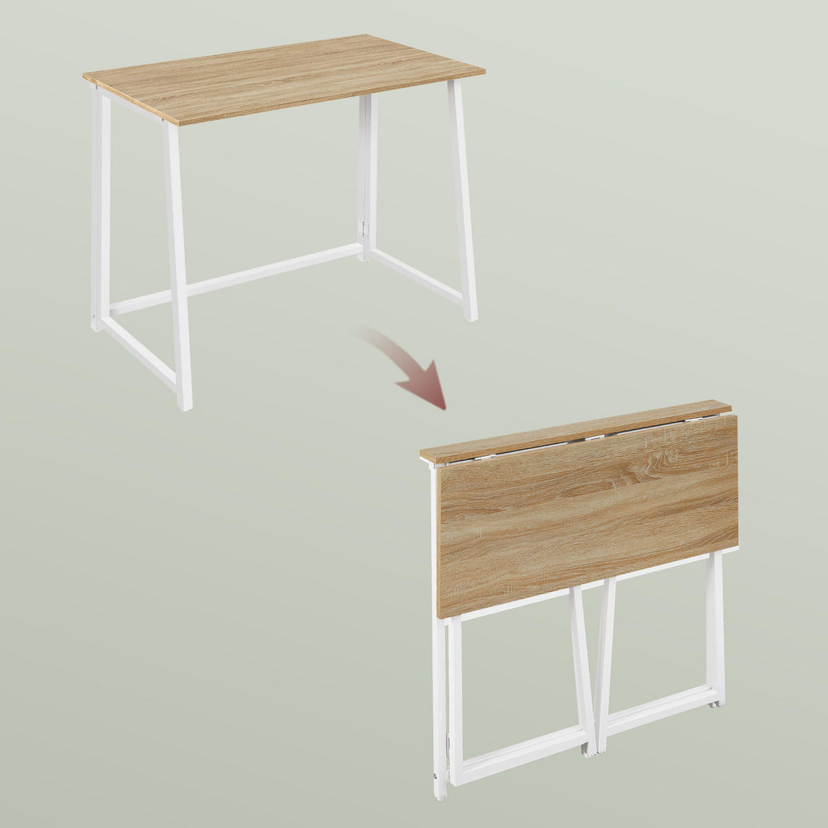 SCHREIBTISCH in sonoma mix weiß - Hellbraun/Weiß, Holzwerkstoff (80/40/75cm) - Home Collective